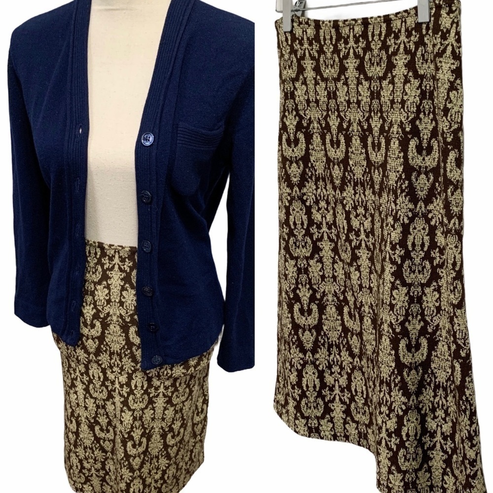 Vintage Baroque Stretch Pencil Skirt